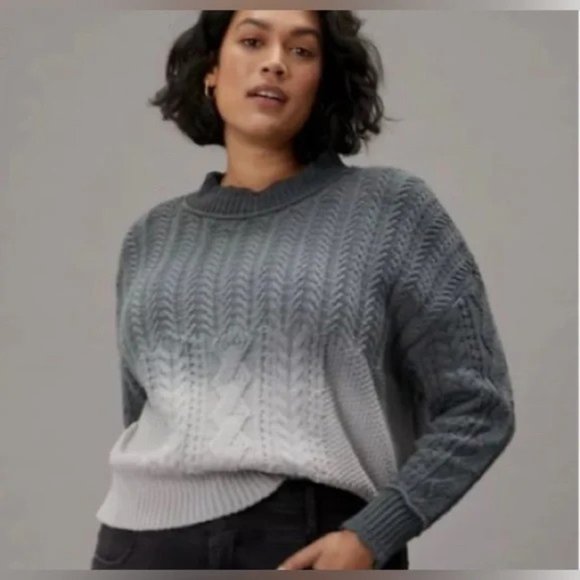 Anthropologie Ombrè Sweater 2X Dark Gray/ Light Gray - Picture 1 of 10